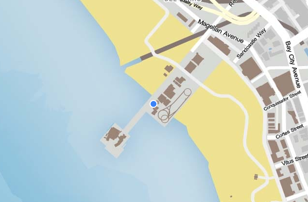 Ubicación de Bean Machine en el mapa de Del Perro Pier
